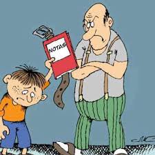 Esta imagen refleja una situación que, sin duda, ha sido reiterada en varios hogares... ¿Cómo puede ser tan fuerte el impacto de las malas notas en la vida de las personas? y, ¿en la constitución subjetiva?